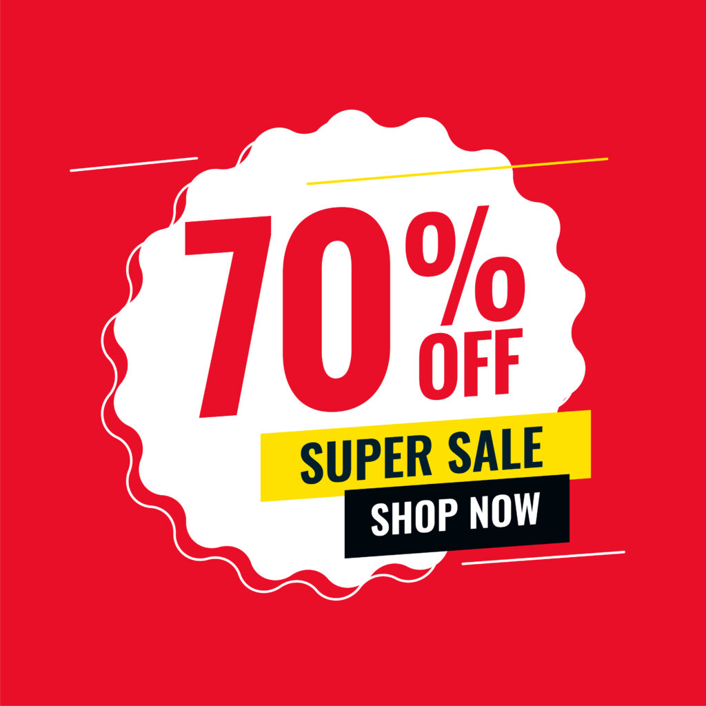 big discount red banner for online sale