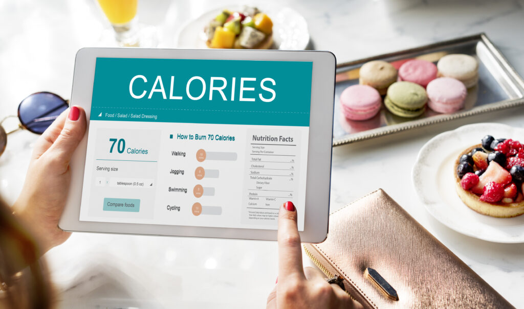 calories nutrition food exercise concept